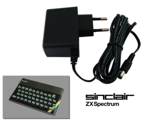 Power Supply for Sinclair ZX Spectrum 16K & 48K - Cable 2m - EU Plug AC Adapter - Foto 1 di 2