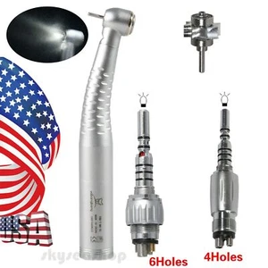 Big Head Dental High Speed Handpiece Fiber Optic Turbine /LED Quick Coupler 4/6H - Picture 1 of 12