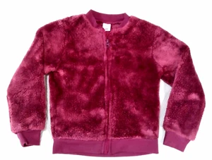 Okie Dokie Burgandy Full Zip Faux Fleece Jacket Girls Size 5T - Picture 1 of 5