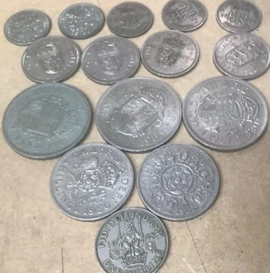 6/. Mixed lot,15 pre-decimal Nickel coins. 3-1/2crown,2-2/-,5-1/-,5-6d. - Picture 1 of 3