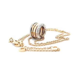 Authentic Bvlgari 18ct Pink & White Gold B.Zero1 Necklace 14.1g RRP $7,000* - Picture 1 of 11