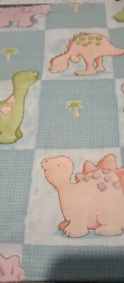 2011 Cute A Saurus by CATHY HECK Cotton FABRIC 24"X 44"  #CP41915 Blue - Image 1 of 3