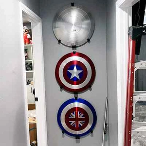 Set Of Captain America Shield Wall Mount Metal Shield Avangers Prop Replica 1:1 - Picture 1 of 5