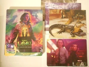 Marvel LOKI SEASON 1 BLU-RAY & DVD STEELBOOK w/Disney Movie Club LITHOGRAPH/CARD - Picture 1 of 9