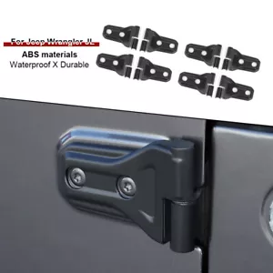 8x Matt Black Door Hinge Protector Cover Trim Set For Jeep Wrangler JL JT 2018+ - Bild 1 von 9