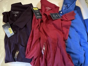 Lotto 3 camicie uomo Roundtree & Yorke collezione finitura seta lunghe Slv Polo 2XB - Foto 1 di 12