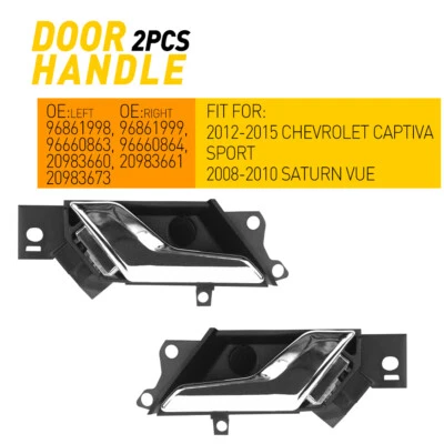 Manija interior de puerta cromada izquierda+derecha para Chevy Captiva Sport 2012 2013 2014 2015 Foto 1 de 4