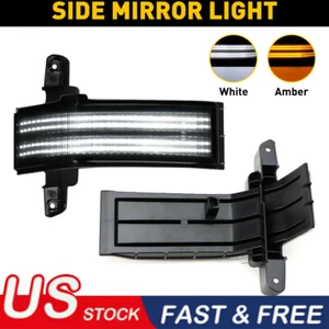 2x Smoked Switchback LED Side Mirror Signal Light For Chevy Silverado GMC Sierra - Picture 1 of 11