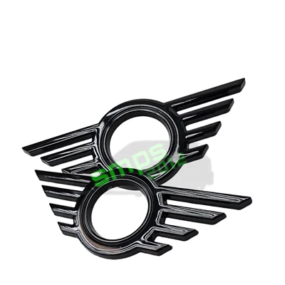 Mini R58 Coupè Nero Lucido Interno Metallo Porta Spilla Circondario Badge LCI 2pz - Immagine 1 di 4