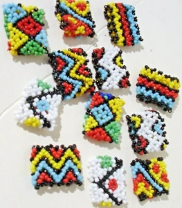 SEED BEAD RING LOT OF 12 CARNIVAL, PARTY TOYS FAVORS - Picture 1 of 1