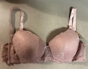 Romabra Bügel-BH mit Blumenspitze durchgehender Abdeckung Damen Gr. 38D nude taupe NEU - Bild 1 von 10