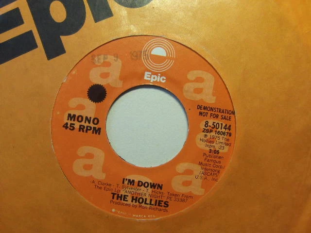The Hollies – I’m Down 1975 USA Demo 7” Epic 8-50144 - Изображение 1 из 1