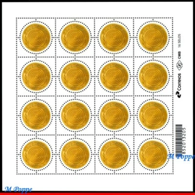 20-17 centavos BRASIL 2020. 1ª MEDALHA DE OURO NOS JOGOS OLÍMPICOS, SELO REDONDO, FOLHA SEM MARCA DE CHARNEIRA - Imagem 1 de 3