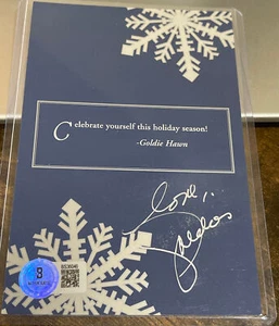 Tarjeta de vacaciones firmada por Goldie Hawn 'Banger Sisters' ¡con certificado de autenticidad Beckett! - Imagen 1 de 4
