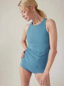 ATHLETA High Neck Maldives Tankini 36 B / C Y Skylark Blue Top ONLY NWT #405829 - Picture 1 of 5