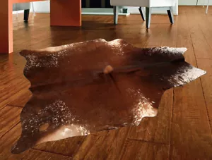 100% Genuine Cow hide Rug Area Carpet Skin Leather 16.97 sq.feet (52"x47") M-173 - Picture 1 of 3