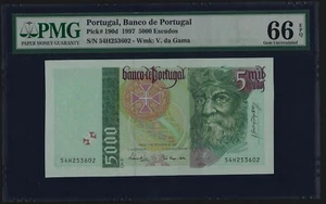 PORTUGAL  5000 Escudos 1997 P-190 UNC GRADED - Picture 1 of 2