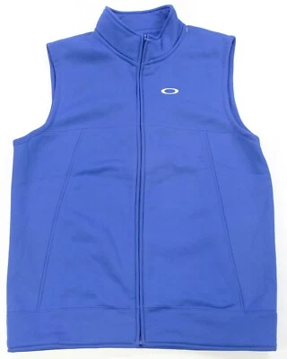 Rare VTG OAKLEY Spell Out Full Zip Activewear Vest Jacket 2000s Cycling Blue L - Image 1 of 4