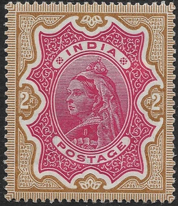 India 1895 2r sg 107 MH Queen Victoria portrait by Von Angeli - Picture 1 of 2