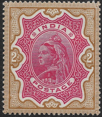 India 1895 2r sg 107 MH Queen Victoria portrait by Von Angeli - Image 1 of 2