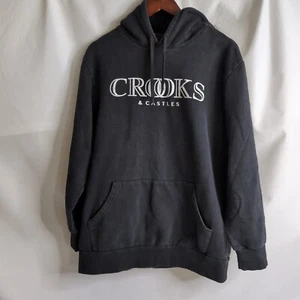 Crooks & Castles Men's Black Pullover Hoodie with Pocket/Drawstrings, Size S/M - Picture 1 of 5