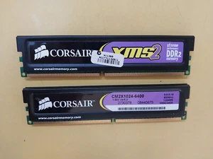 2Gb Kit (2 x 1Gb) Corsair XMS2 PC2-6400 DDR2-800 Dimms - Memtested. - Picture 1 of 2