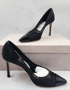 Jimmy Choo Romy 85 Mesh Pointed Toe Pumps Women's 5/35 Black Slip On Style - Picture 1 of 21