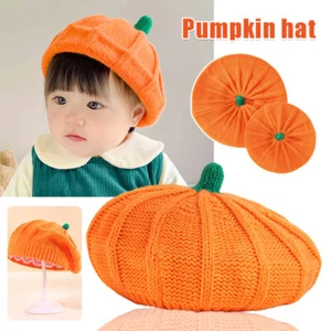Berretto invernale genitore-figlio mamma o bambino lavorato a maglia cappello zucca maglia caldo arancione - Foto 1 di 18