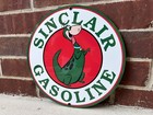 Sinclair Dino gasoline vintage Style advertising sign garage man cave round