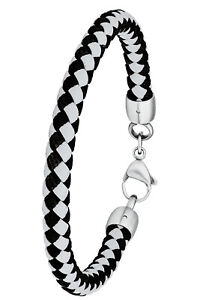 S.Oliver Jewelry Men Leather Bracelet Gray / Black 2028401