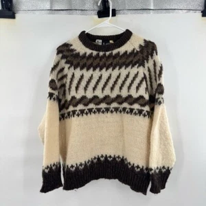Eskimo Strickpullover creme und braun gemustert Gr. M - Bild 1 von 7