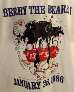 Original!! New England Patriots Vintage 1986-Berry The Bears Super Bowl Promo T - Picture 1 of 4