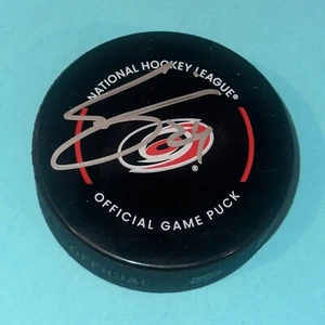SETH JARVIS Signed Carolina HURRICANES Official GAME Puck Beckett Auth BAS - Picture 1 of 3