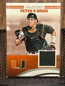 PETER O'BRIEN 2015 PANINI MIAMI HURRICANES "TEAM COLLECTION" JERSEY PATCH RELIC! - Picture 1 of 2