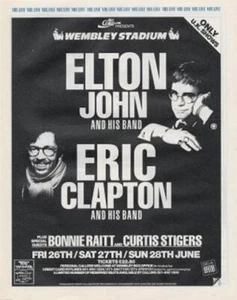 Eric Clapton & Elton John Bonnie Raitt VOX Tour advert - Picture 1 of 1