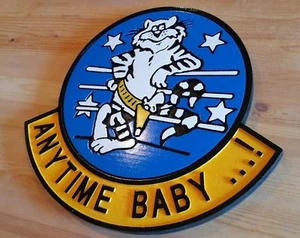 Anytime Baby f14 Navy Tomcat Sign 3D routed wood sign plaque Custom - Picture 1 of 3