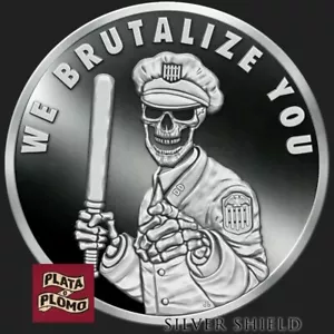 SILVER SHIELD 1 OZ PROOF | 2020 | WE BRUTALIZE YOU V2 - PYRAMID OF POWER #6 - Picture 1 of 7