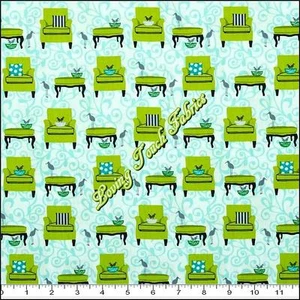 ROBERT KAUFMAN "PERFEKT SITZEND" TISCHE STÜHLE BAUMWOLLSTOFF PREIS PRO 1/2 YD - Bild 1 von 1