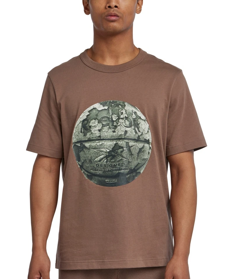 Reebok Men Regular fit Short Sleeve Graphic T-Shirt Brown Small