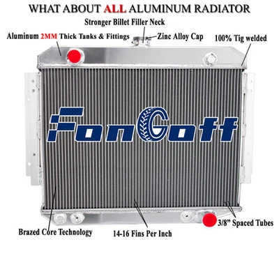 Radiador de aluminio de 4 filas para camioneta Dodge D100 D200 D150 71-79, W150 W200 W300 Foto 1 de 4