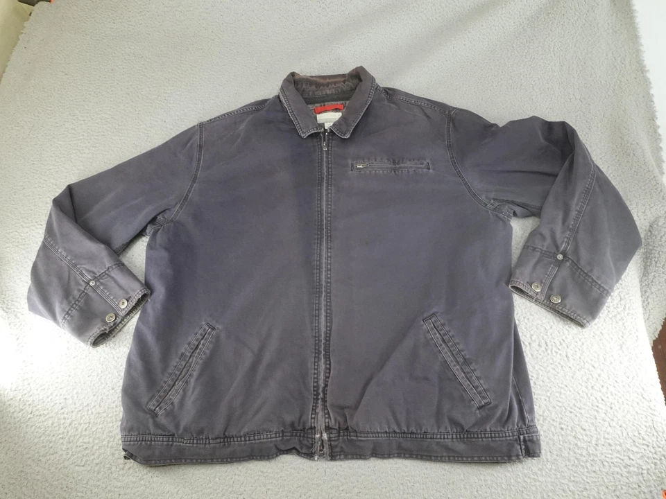 Vintage Old Navy Detroit Style Jacket Mens 2XL Gray Canvas Sherpa Fleece Lined - Image 1 of 4