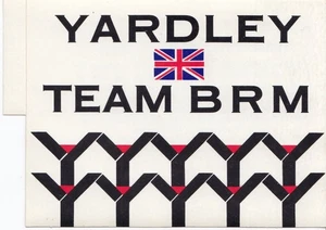 YARDLEY TEAM BRM F1 TEAM BLACK LABEL BRITISH GP 1971 ORIGINAL PERIODE AUFKLEBER - Bild 1 von 2