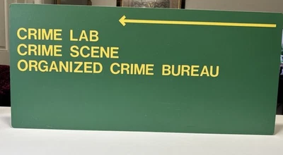 "Letrero de cerámica grabado de la oficina del crimen organizado escena del crimen de laboratorio del crimen 26"" X 12""" Foto 1 de 4