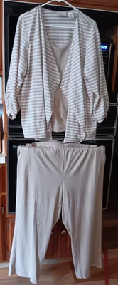 Alfred Dunner Talla 1x Top, Pantalones 18W, Juego de 2 Piezas, Manga 3/4, Cintura Elástica, Tejido Foto 1 de 4