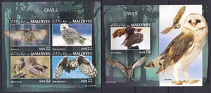 GS1249 2019 MALDIVE GUFI RAPACI FAUNA #9005-08+BL1459 MNH - Foto 1 di 1