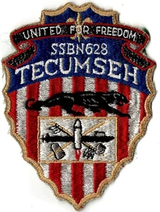 US NAVY U-BOOT SSBN-628 USS TECUMSEH MILITARY PATCH - Bild 1 von 1