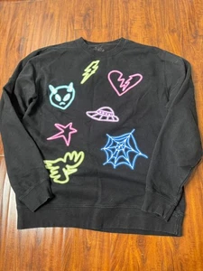 Sudadera Stray Kids Negra Neón Alien UFO Star K-Pop Cuello Redondo Unisex Grande - Imagen 1 de 7