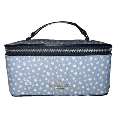 Coach Ditsy Star Mini Vanity Jewelry Makeup Case Top Handle Zip Around # F65688 - Image 1 of 4