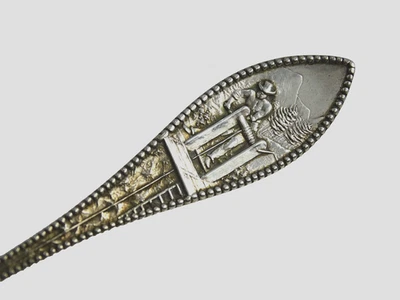 RARO ANTIGUO TOALLA CUCHARA PLATA MOTIVO MINA SIGLO XIX AMERICANO Foto 1 de 4