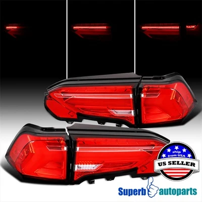 Fits 2019-2024 Toyota RAV4 Sequential LED Tail Lights Rear Brake Lamps Red — 第 1/4 张图片